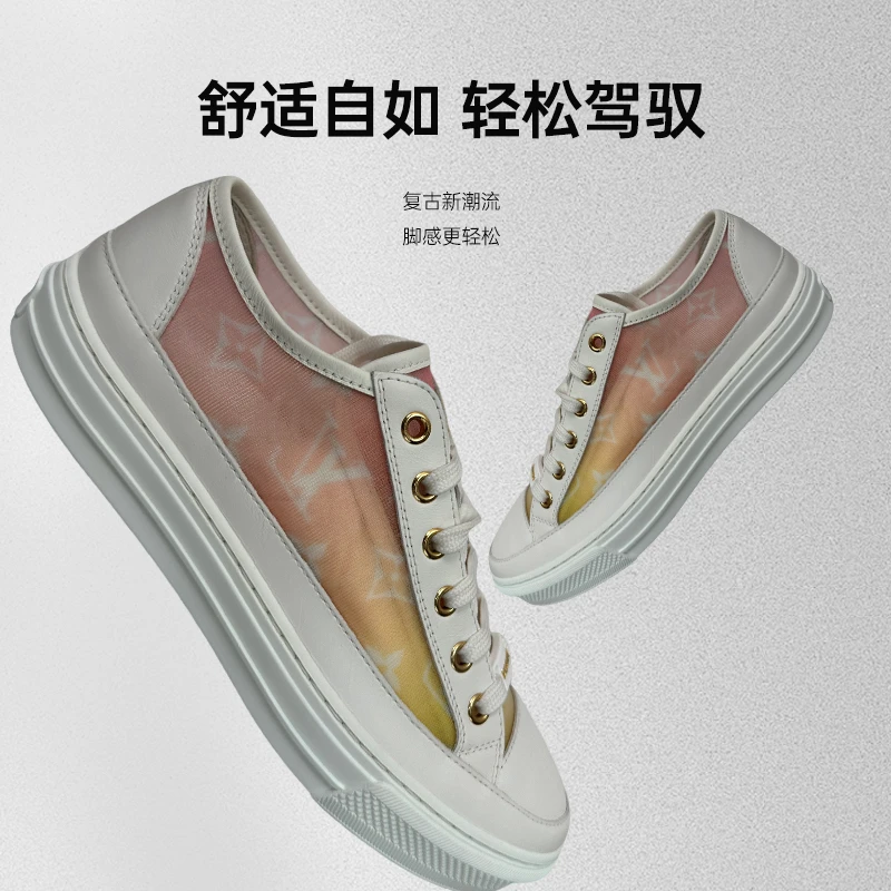 未使用 LouisVuitton/路易威登 女款舒适百搭透气网面潮流白鞋