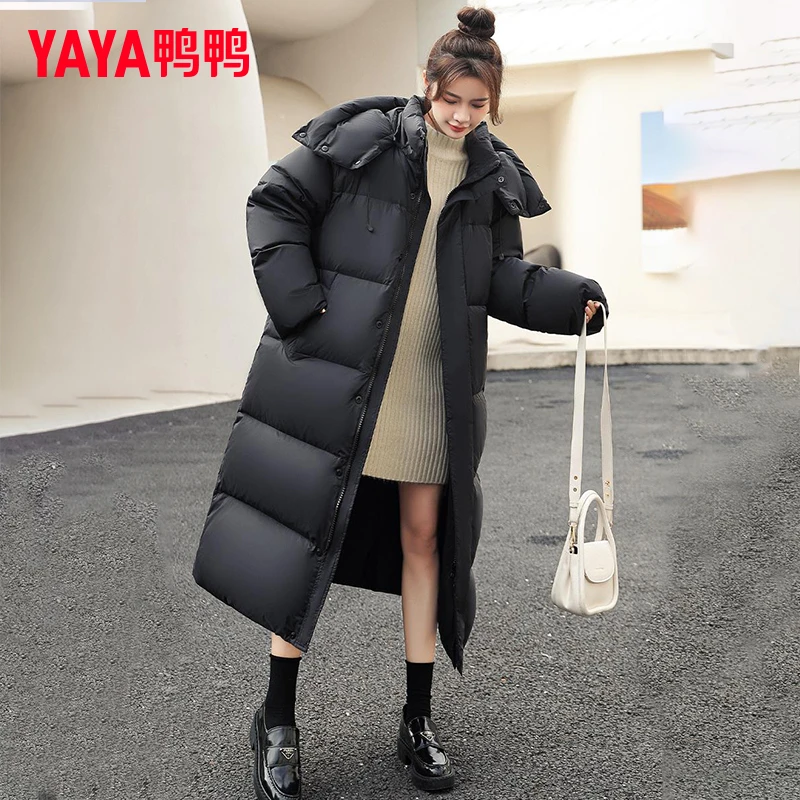 YAYA/鸭鸭羽绒服女长款冬季时尚休闲百搭韩版保暖外套YE2B625171H