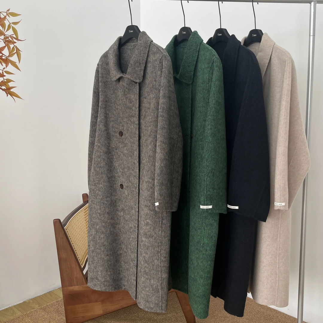 【大叔】高定秋冬上新毛呢大衣外套加厚韩版ins