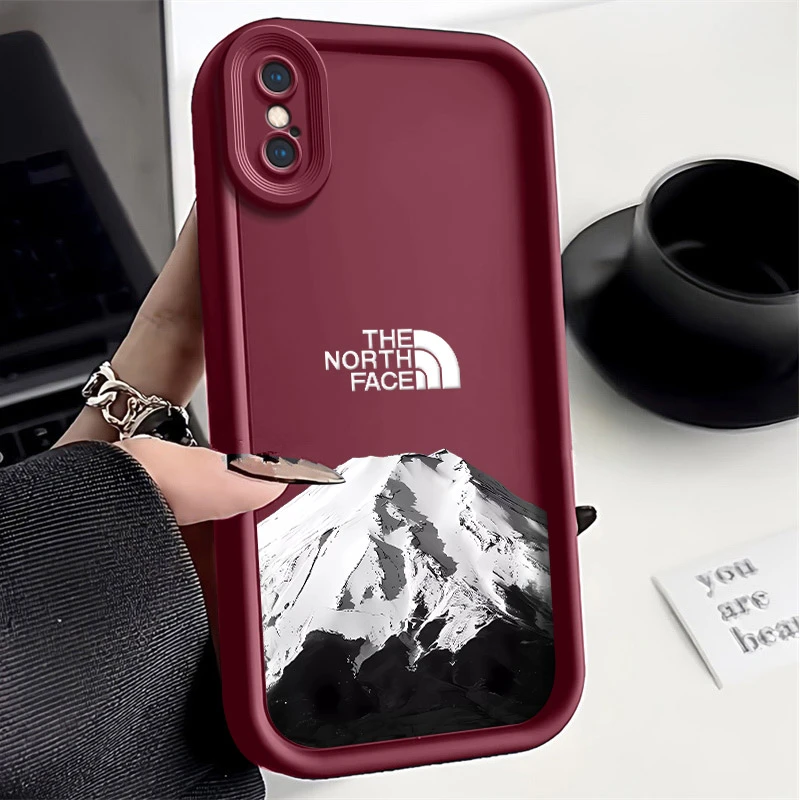北面雪山iPhone苹果x手机壳全包高级感硅胶新款简约网红防摔软壳