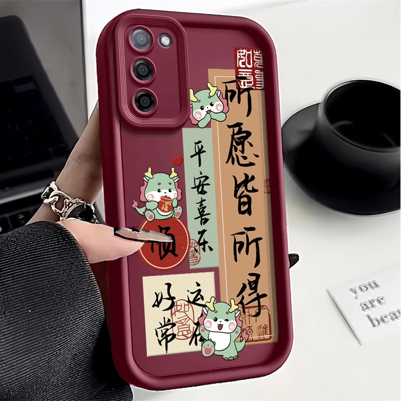 所愿皆所得oppoa55手机壳全包高级感硅胶新款卡通文字女防摔软壳