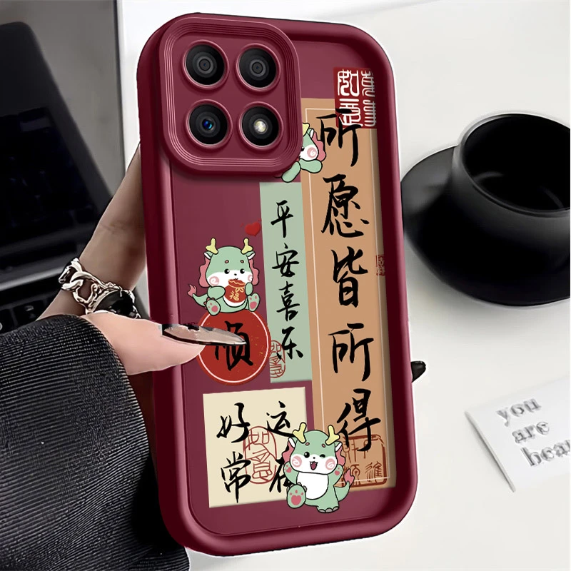 所愿皆所得荣耀x30i手机壳全包高级感硅胶新款卡通文字男防摔软壳