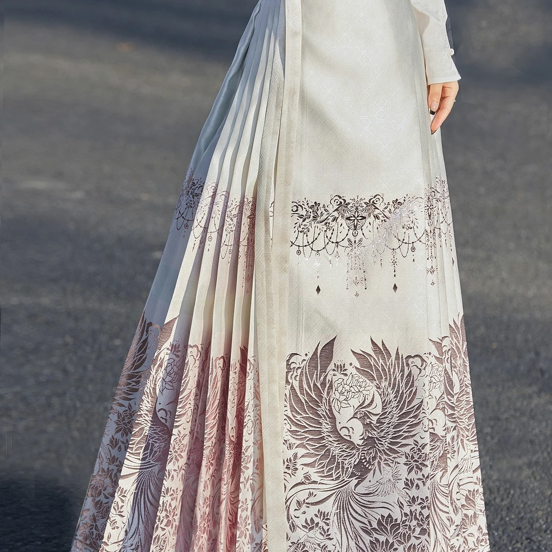 云鬓斜簪凤舞花间马面裙原创明制改良汉服半身裙女日常通勤小个子