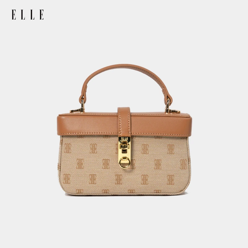 ELLE24年春夏新款单肩斜挎包老花复古设计师链条包通勤包46324