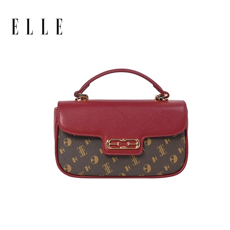 ELLE24年秋冬时装周秀款月光宝盒手提斜挎盒子包46558