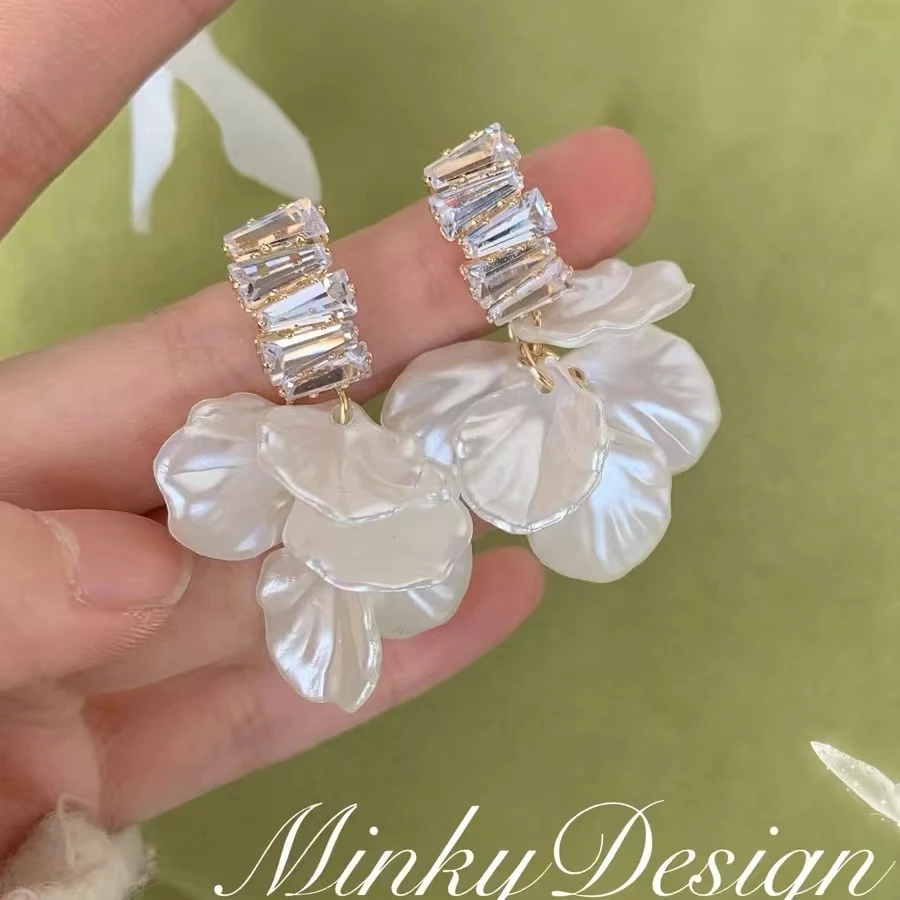 合金耳饰 「海边」花朵流苏耳环民族风耳饰耳夹女无耳洞耳钉春夏