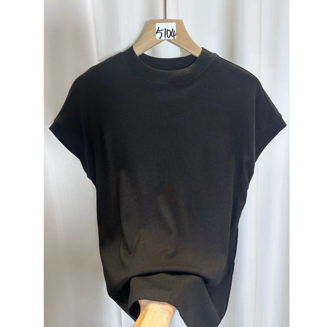 【5104】纯色百搭薄款柔软短袖T恤女洋气短款半袖小衫上衣