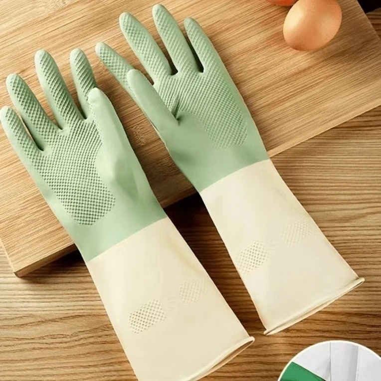 4双家务防水洗碗手套家用清洁家用橡胶神器耐用厨房刷锅洗菜加厚.