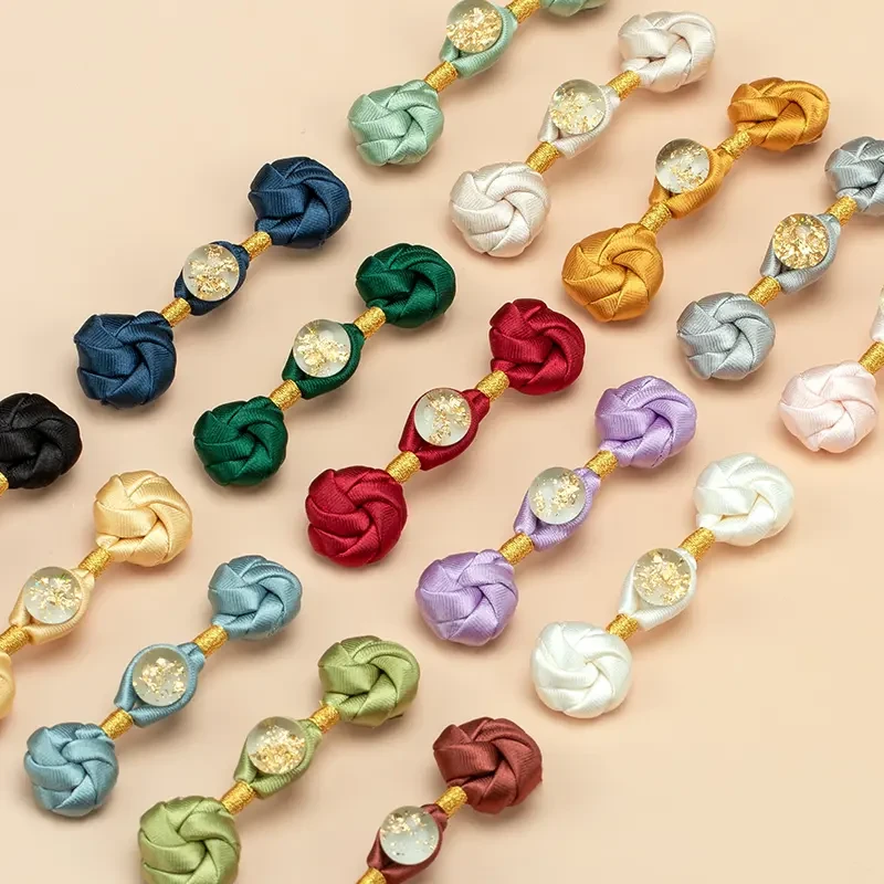 旗袍盘扣扣子金箔珠曼陀罗扣中式手工编织布扣民族风装饰纽扣配件