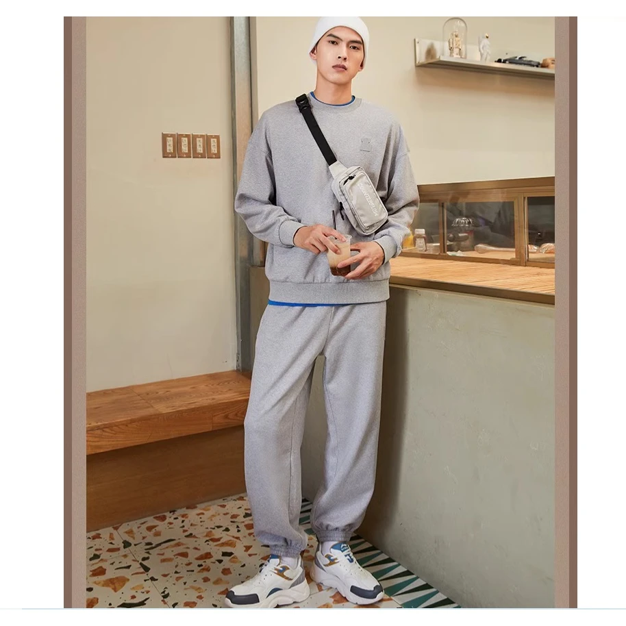 李宁AWER020华晨宇同款男女情侣运动加绒套装宽松卫衣束脚卫裤