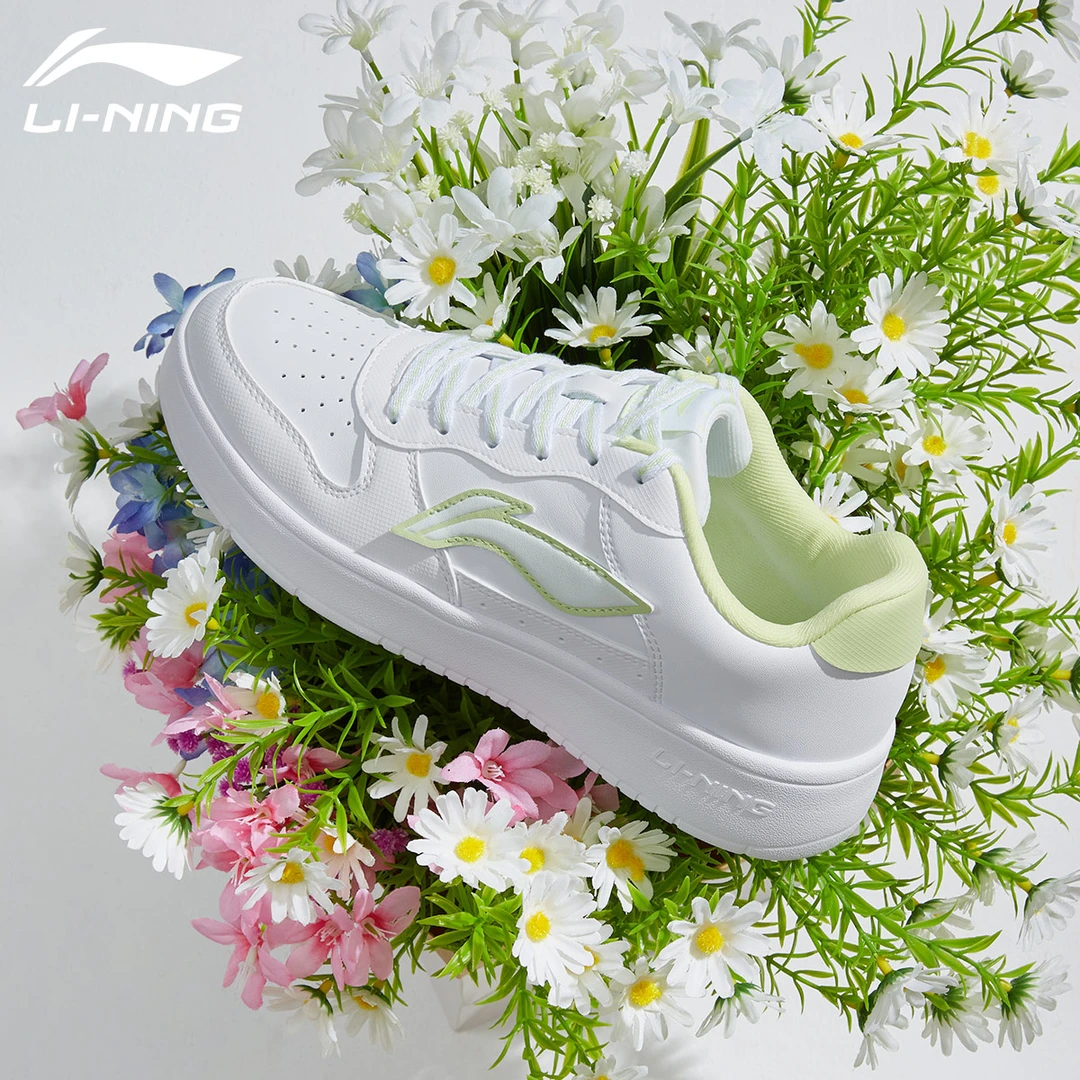 李宁休闲鞋秋冬运动小白鞋清新配色女鞋轻便透气软底官方正品百搭