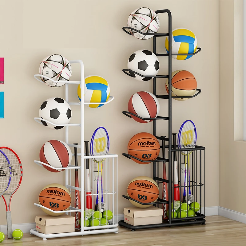 篮球收纳架家用室内多层落地储物架幼儿园羽毛足球排球球类摆放架