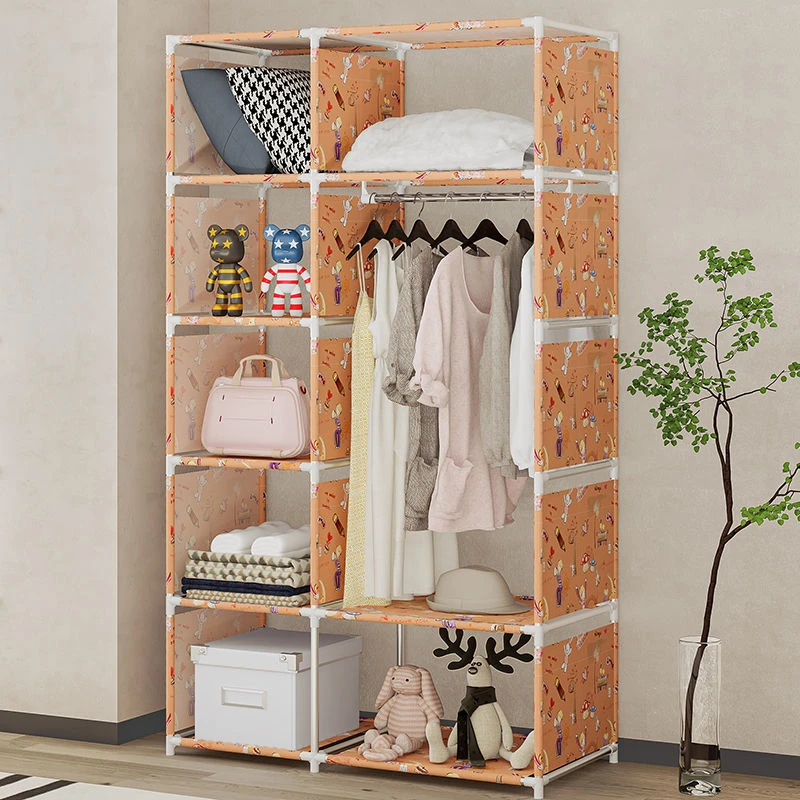 简易衣柜家用卧室组装收纳柜子出租房布衣橱宿舍小储物柜结实耐用