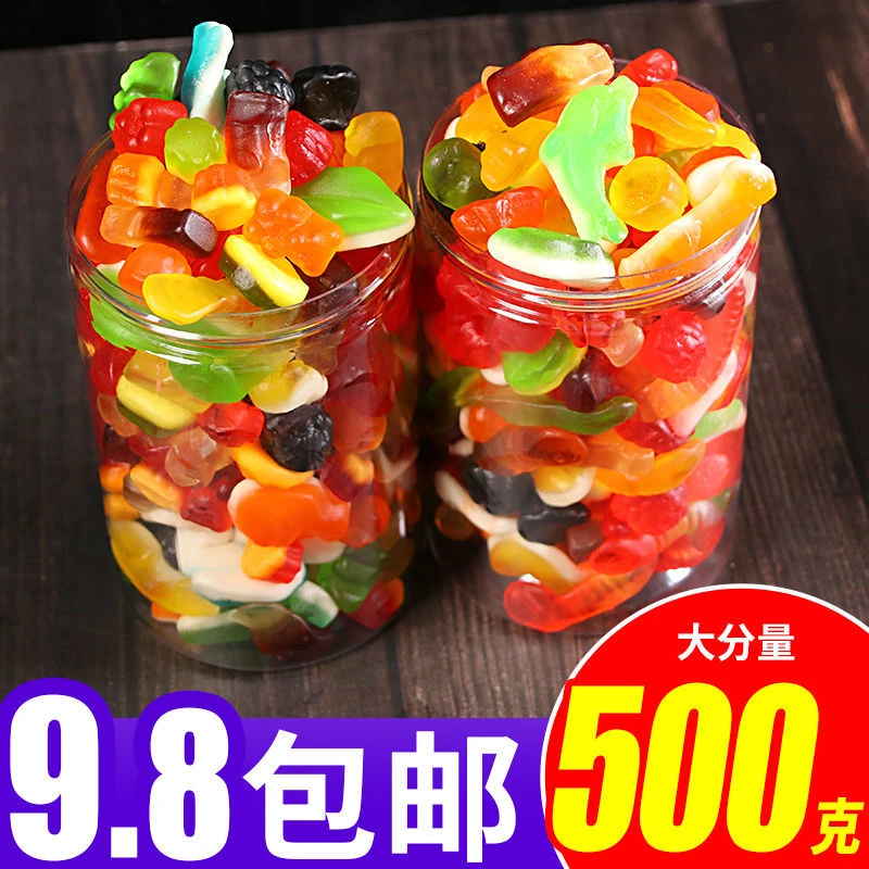 酸沙爆浆涂油水果味橡皮糖混搭qq软糖儿童解馋网红零食