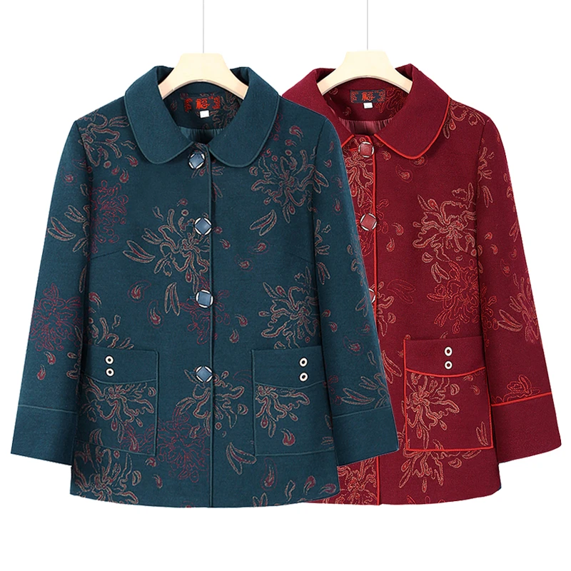 奶奶装春装外套老太太秋装衣服妈妈装中老年人外婆长袖宽松上衣女