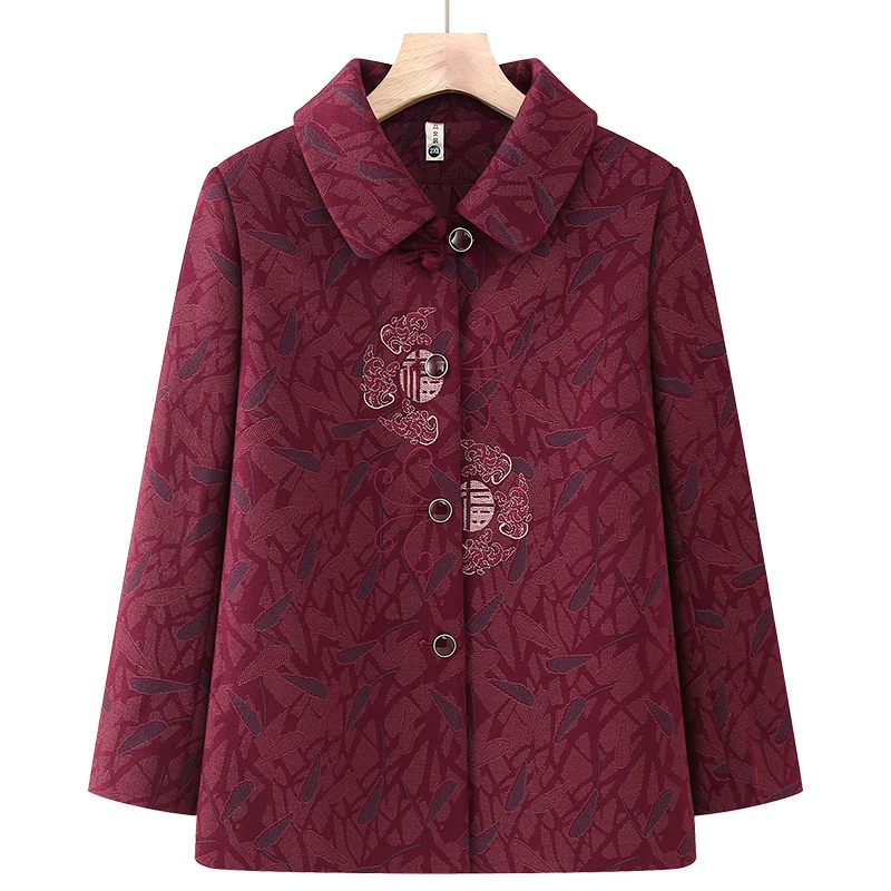 中老年女装春秋装休闲外套加绒加厚妈妈装老人衣服秋冬奶奶装上衣