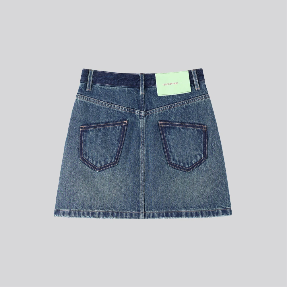 【四分裙】2025春季显瘦半身裙A版无弹防走光四分牛仔裙女高腰时尚