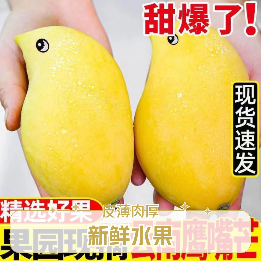 云南元江鹰嘴芒芒果当季大果树上熟新鲜水果应季热带现摘5斤肉厚