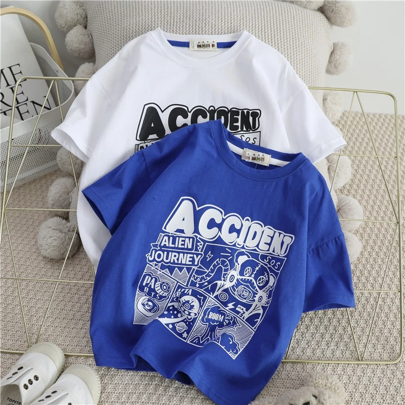 【100%纯棉】儿童男童夏装短袖t恤2022夏季新款洋气男孩炸街体恤