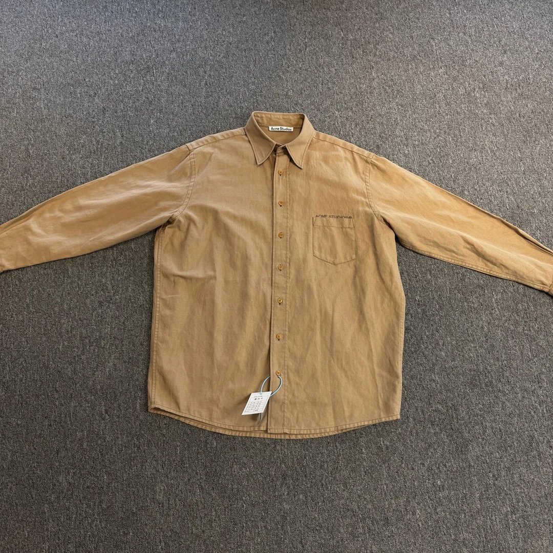 AcneStudios /米黄色经典纯色长袖衬衫/44码/Sw23818