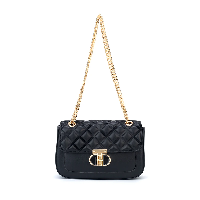 KU/FASHION 2024新款小香风轻奢潮流百搭菱格链条单肩斜挎包