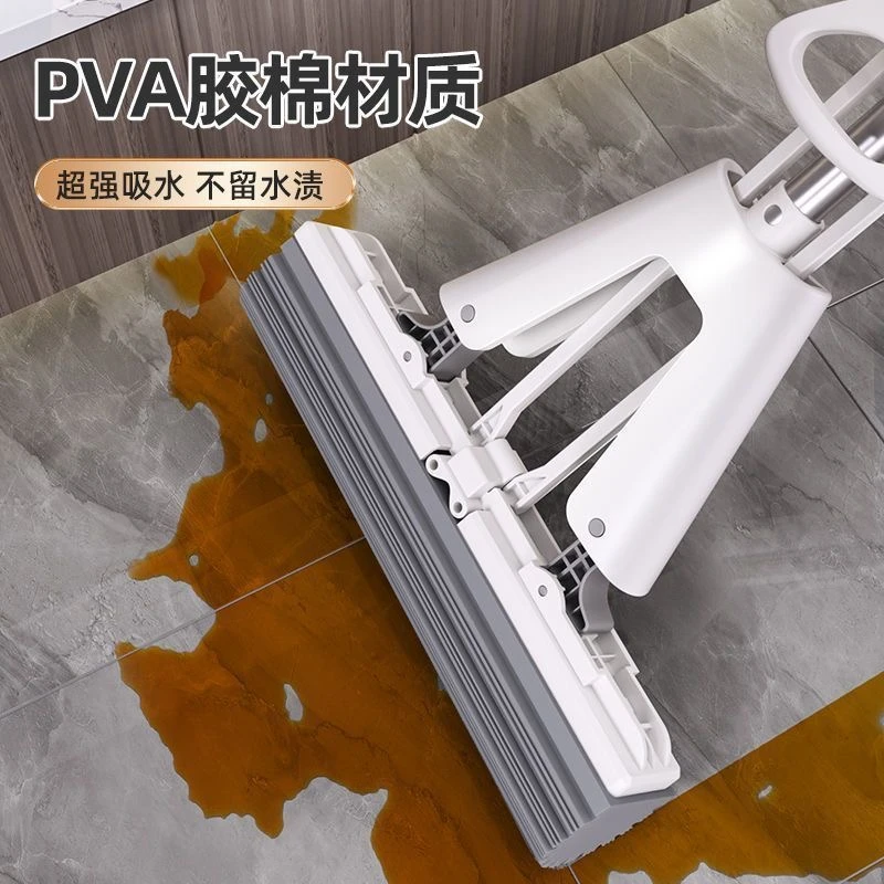 吸水胶棉拖把懒人免手洗家用卫生间海绵拖干湿两用大号吸水拖把