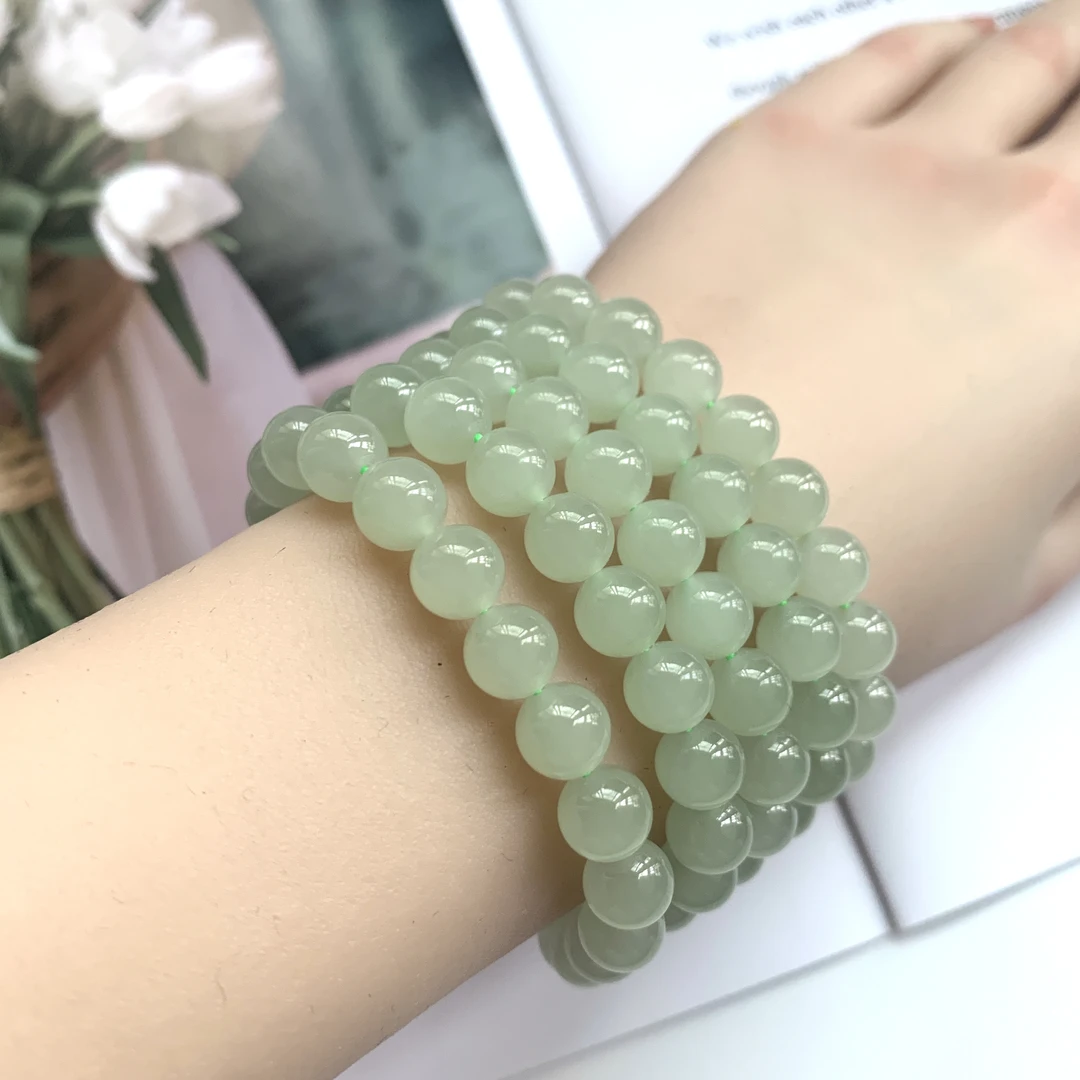 高冰青海料过眼过灯8MM，108颗，可做手链项链两用款