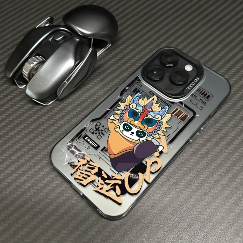 福运熊猫苹果16PRO/15promax手机壳适用Piphone13/12高颜值保护壳