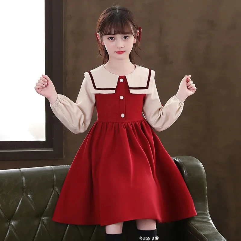 女童连衣裙秋季新款网红时髦中大童气质中长裙子春秋小女孩公主裙