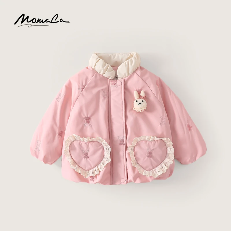 MOMOCO冬季新款女童甜美爱心小兔子羽绒服外套75830102036
