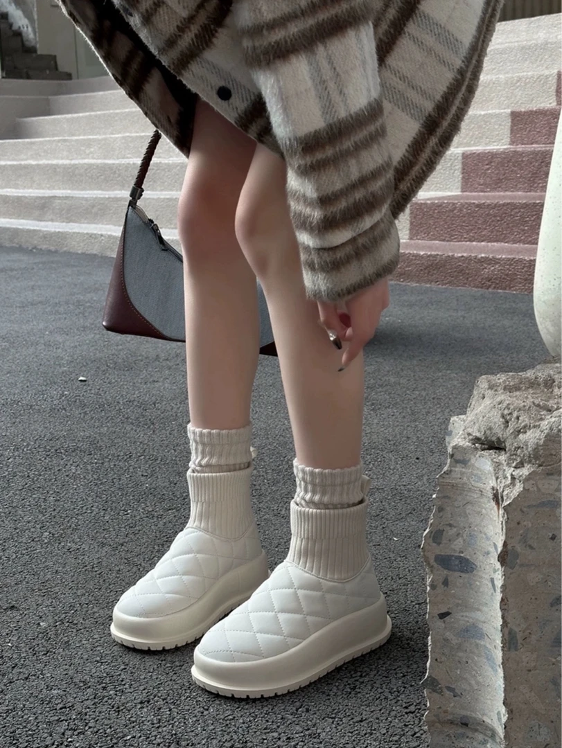 98-793冬季新款加绒加厚保暖大棉鞋女款雪地棉女士防滑鞋子B1