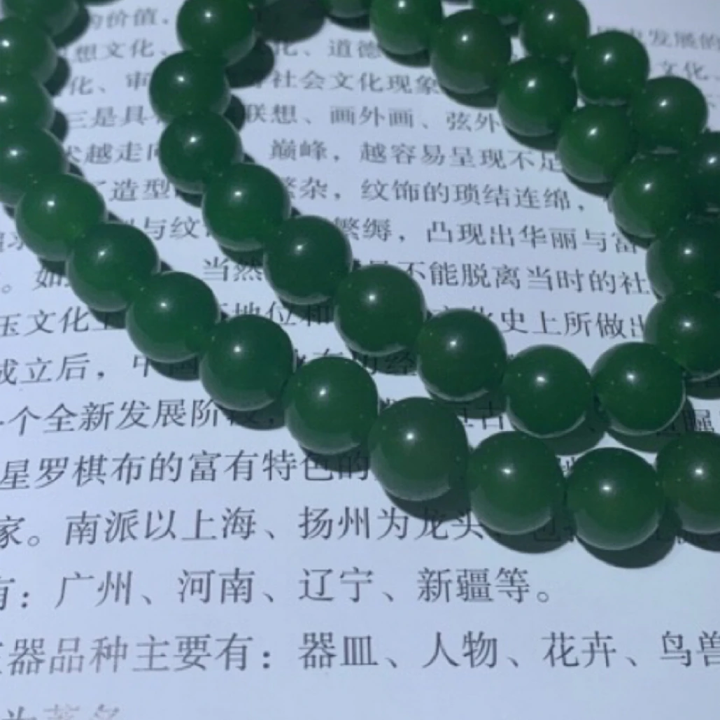 典藏 编号X108 8mm精品妈妈链手工菠菜绿绿珠串