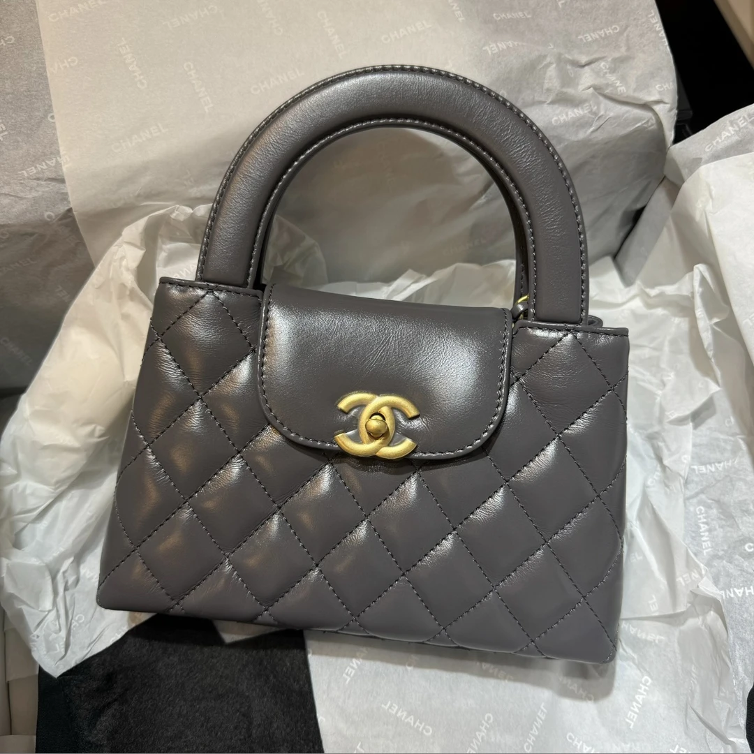 全新未使用 Chanel/香奈儿 24A Kelly 灰色大号 芯片款