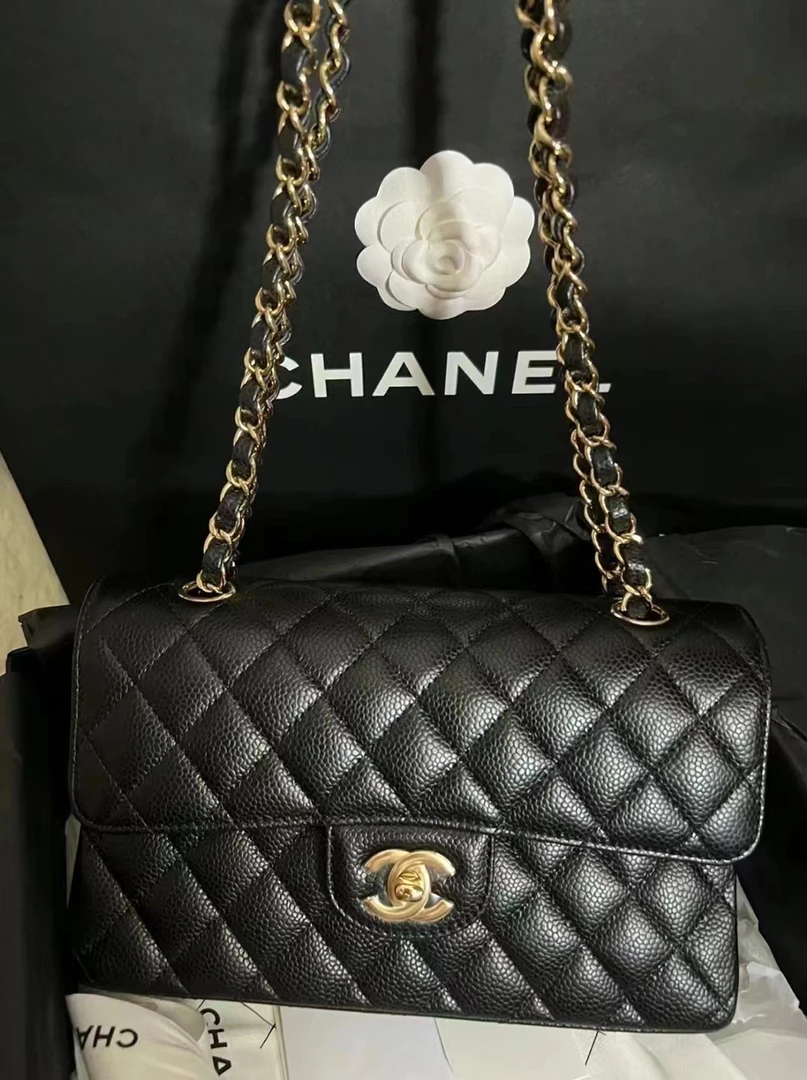 全新未使用 Chanel/香奈儿 黑金荔枝牛 CF小号 22年芯片款