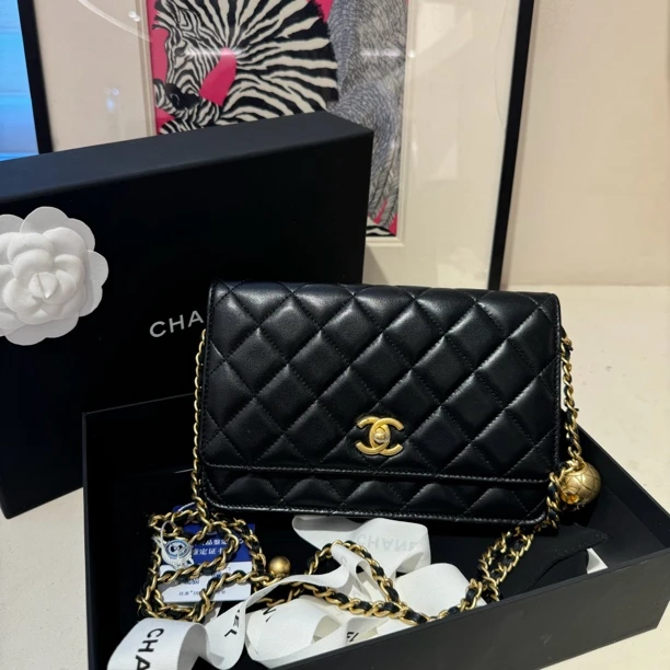 未使用 Chanel/香奈儿 黑金金球woc发财包 芯片款 单肩斜挎包