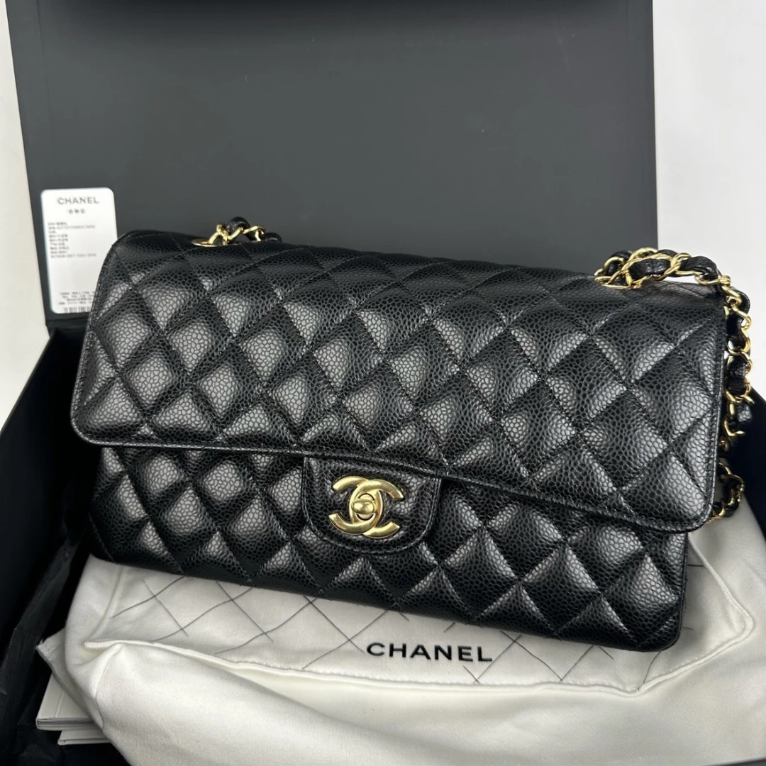 全新未使用 Chanel/香奈儿 黑金CF中号 24年 芯片款