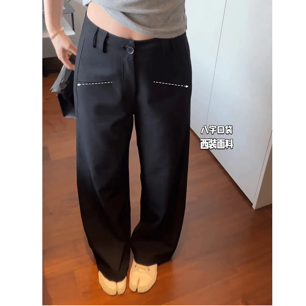 【2030】秋款百搭西装裤女大码胖mm高腰显瘦窄版垂感阔腿休闲裤