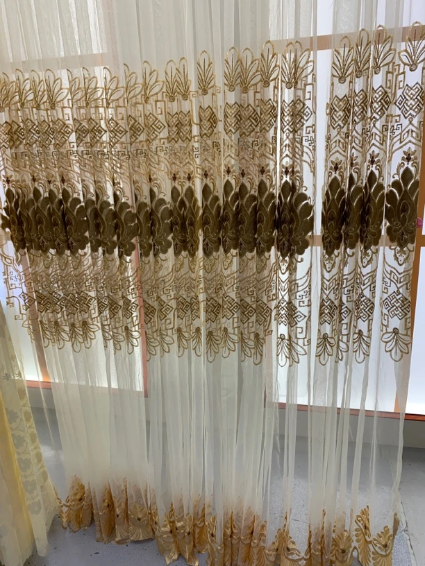 0811纱帘（总宽7.6米高度2.85米左右）挂钩款式一对