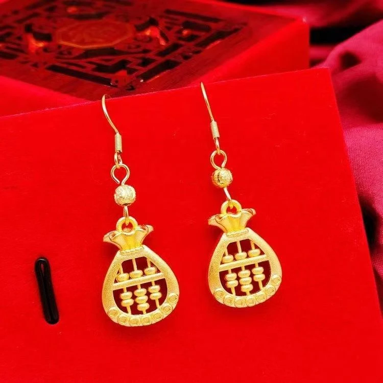 铜合金耳饰 精美时尚【小算盘耳钩】女款潮流经典时尚气质百搭饰品