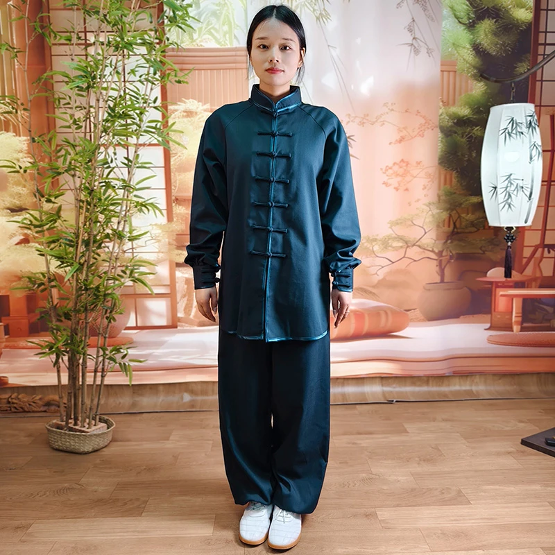 冬季太极服加绒加厚中国风男女太极拳练功服晨练表演武术服加棉