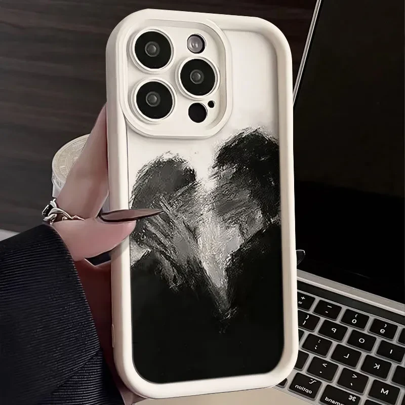 艺术亲吻iPhone14promax苹果15手机壳11全包12卡通13创意XR软壳78