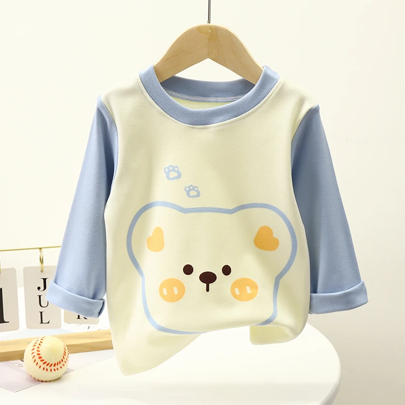 新款2024休闲单件柔软长袖上衣秋冬春秋新生儿宝宝儿童早秋亲肤