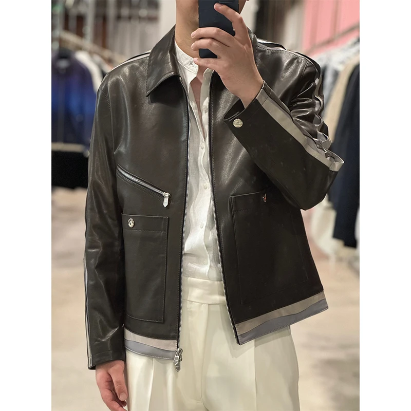 13w人士版“Superhighend法国胚plonge小羊羔皮”飞行夹克外套