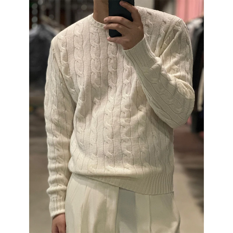 8500版”传奇美式老钱风 vintage绞花100%羊毛“学院派针织衫