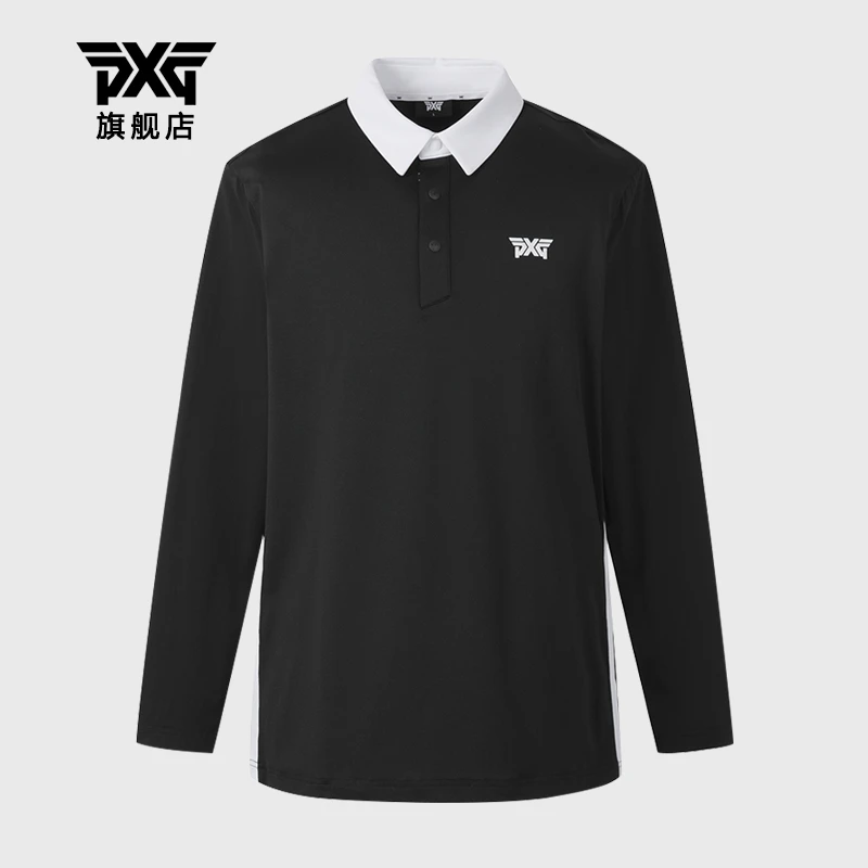 PXG高尔夫服装男士长袖T恤休闲运动POLO衫舒适透气韩国进口