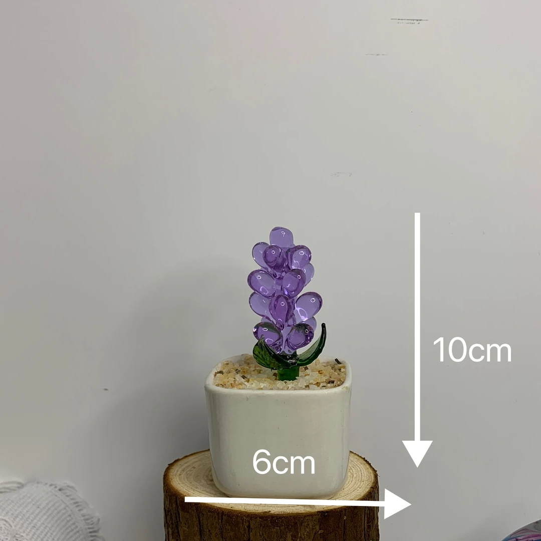 淄博非遗手工琉璃桌面盆栽摆件小花摆件