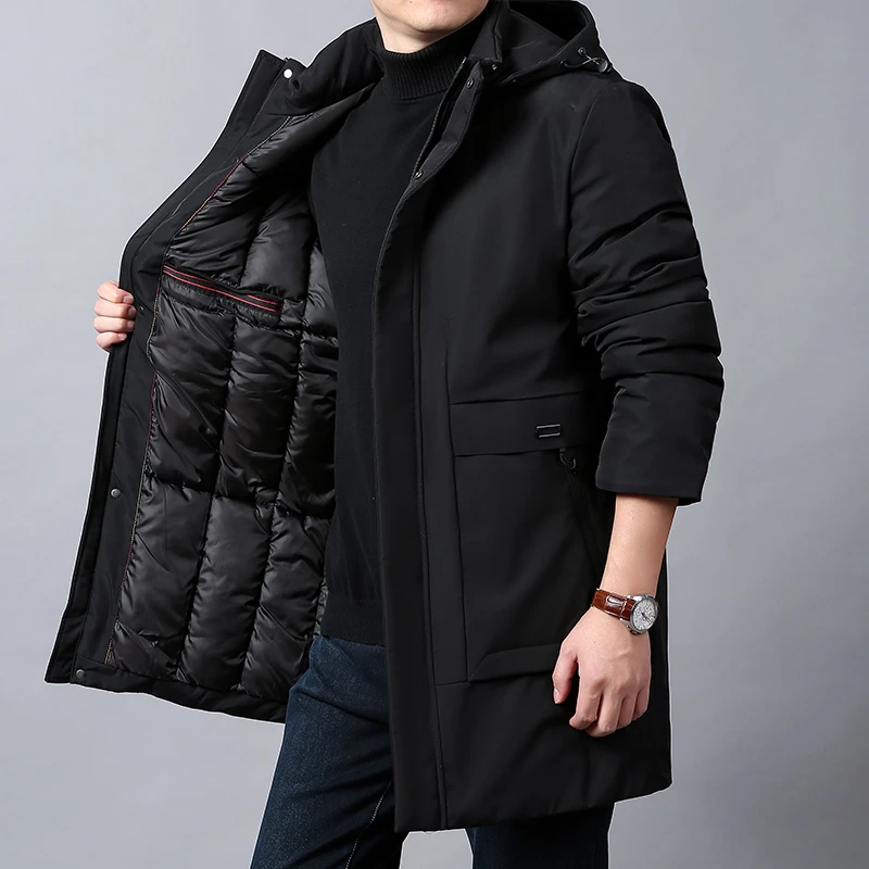 棉服男冬季加厚保暖中长款棉衣宽松大码休闲商务工装棉袄冬装外套