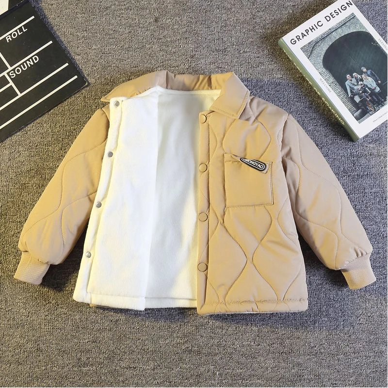儿童内胆校服神器三层夹棉秋冬男童加绒学生保暖棉服女童棉袄洋气