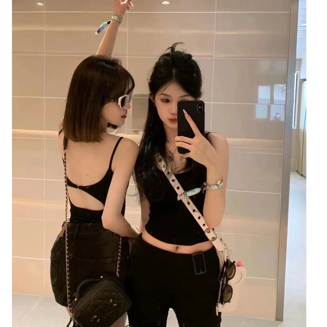 小众设计感百搭显瘦露背背心2634#