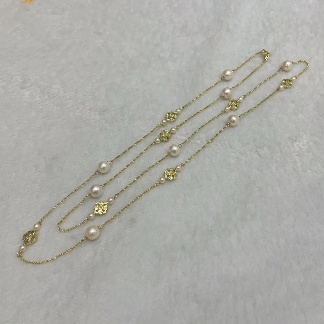 合金项链 PREPEARL/沛芮真珠项链轻奢长款